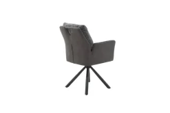 Armlehnstuhl grau Webstoff Microfaser B/H/T: ca. 60x88x66 cm