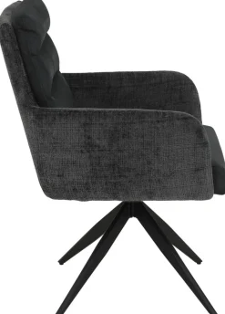 Armlehnstuhl Leandra, 2er-Set anthrazit Microfaser Webstoff B/H/T: ca. 63x92x69 cm