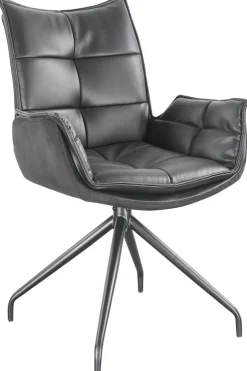 Armlehnstuhl Malin schwarz Kunstleder B/H/T: ca. 59x93x65,5 cm