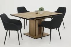 Armlehnstuhl Maria, 2er-Set anthrazit Microfaser Webstoff B/H/T: ca. 55x84x61 cm