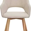 Armlehnstuhl Stade beige natur Polyester Buche B/H/T: ca. 57x87x62 cm