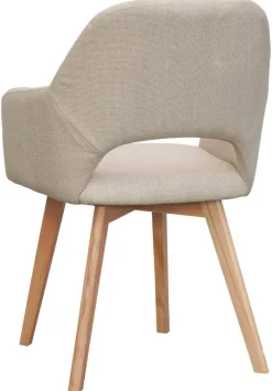 Armlehnstuhl Stade beige natur Polyester Buche B/H/T: ca. 57x87x62 cm