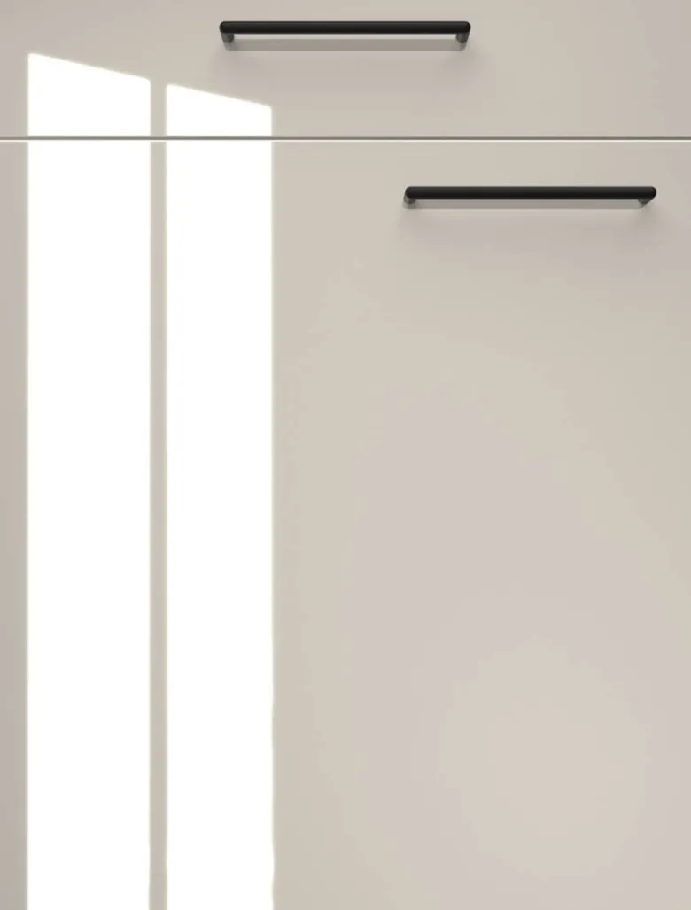 artego Küchenblock Eco Graphit Lack Hochglanz Toffee Sherwood matt Nachbildung B/T: ca. 300x60 cm