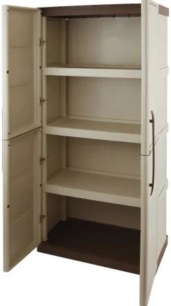 ArtPlast Kunststoffschrank Steel hoch beige Kunststoff B/H/T: ca. 70x165x39,5 cm