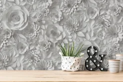 A.S.Creation Vliestapete Floral grau B/H: ca. 0,53x10,05 cm