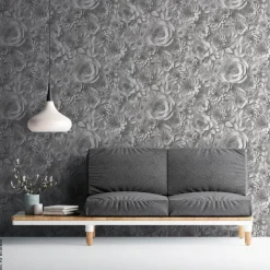 A.S.Creation Vliestapete Floral grau B/H: ca. 0,53x10,05 cm