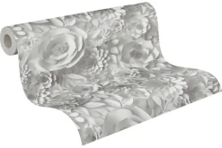 A.S.Creation Vliestapete Floral grau B/H: ca. 0,53x10,05 cm