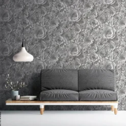A.S.Creation Vliestapete Floral grau B/H: ca. 0,53x10,05 cm