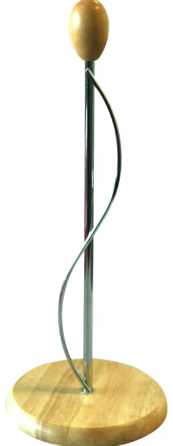 Axentia Küchenrollenhalter Chrom Holz