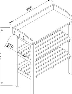 AXI Pflanztisch braun B/H/L: ca. 37x92x76 cm