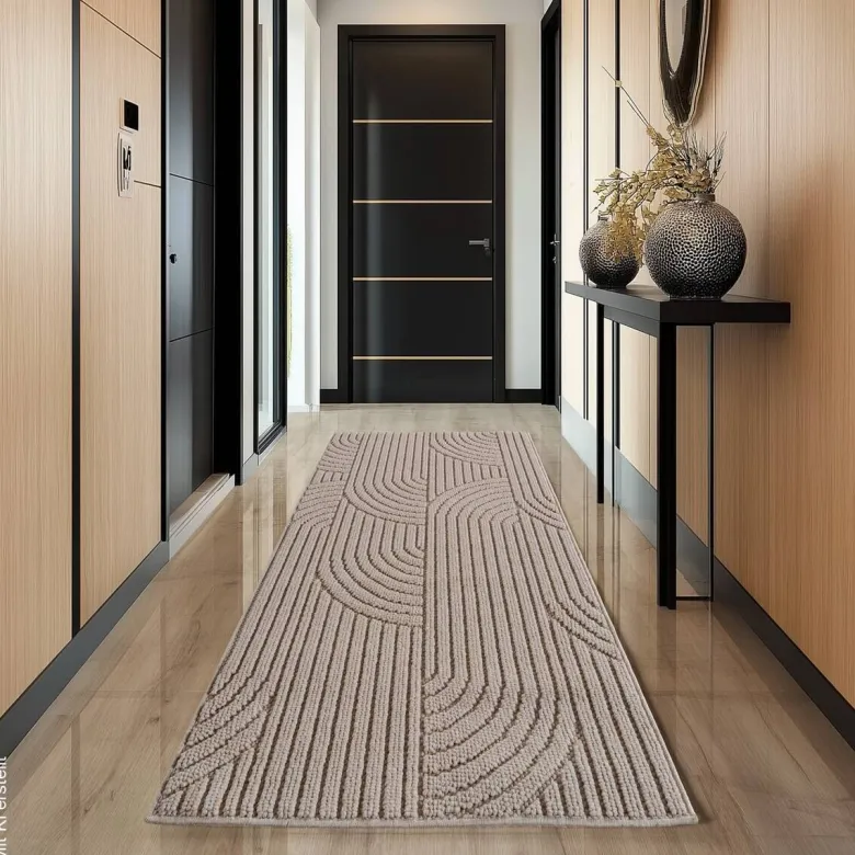 Ayyildiz Kurzflorteppich HELIX beige B/H/L: ca. 80x0,7x250 cm