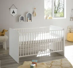 Babybett Alex weiß Graphit Liegefläche B/L: ca. 70x140 cm
