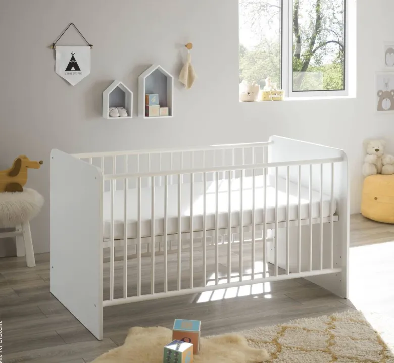 Babybett Alex weiß Graphit Liegefläche B/L: ca. 70x140 cm