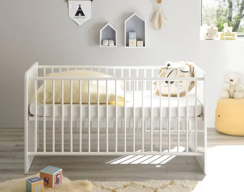 Babybett Alex weiß Graphit Liegefläche B/L: ca. 70x140 cm