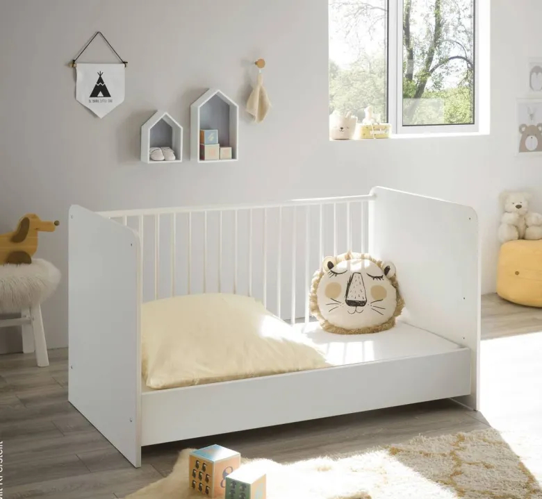 Babybett Alex weiß Graphit Liegefläche B/L: ca. 70x140 cm