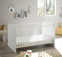 Babybett Alex weiß Graphit Liegefläche B/L: ca. 70x140 cm