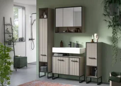 Badezimmer-Set BAGNO schwarz Kaschmirgrau Nachbildung B/H/T: ca. 170x192x36 cm