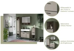Badezimmer-Set BAGNO schwarz Kaschmirgrau Nachbildung B/H/T: ca. 170x192x36 cm