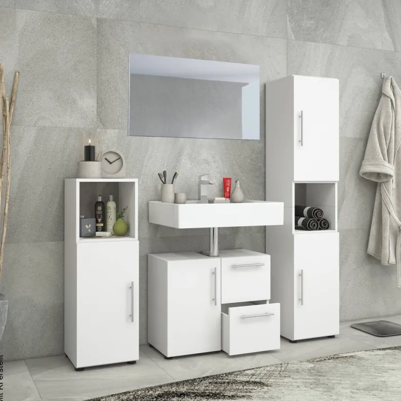 Badezimmer-Set Flandu weiß B/H/T: ca. 61x51x32 cm