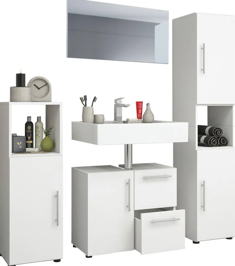 Badezimmer-Set Flandu weiß B/H/T: ca. 61x51x32 cm