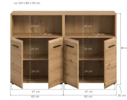Badezimmer-Set Ice Artisan Oak Nachbildung B/H/T: ca. 120x80x30 cm
