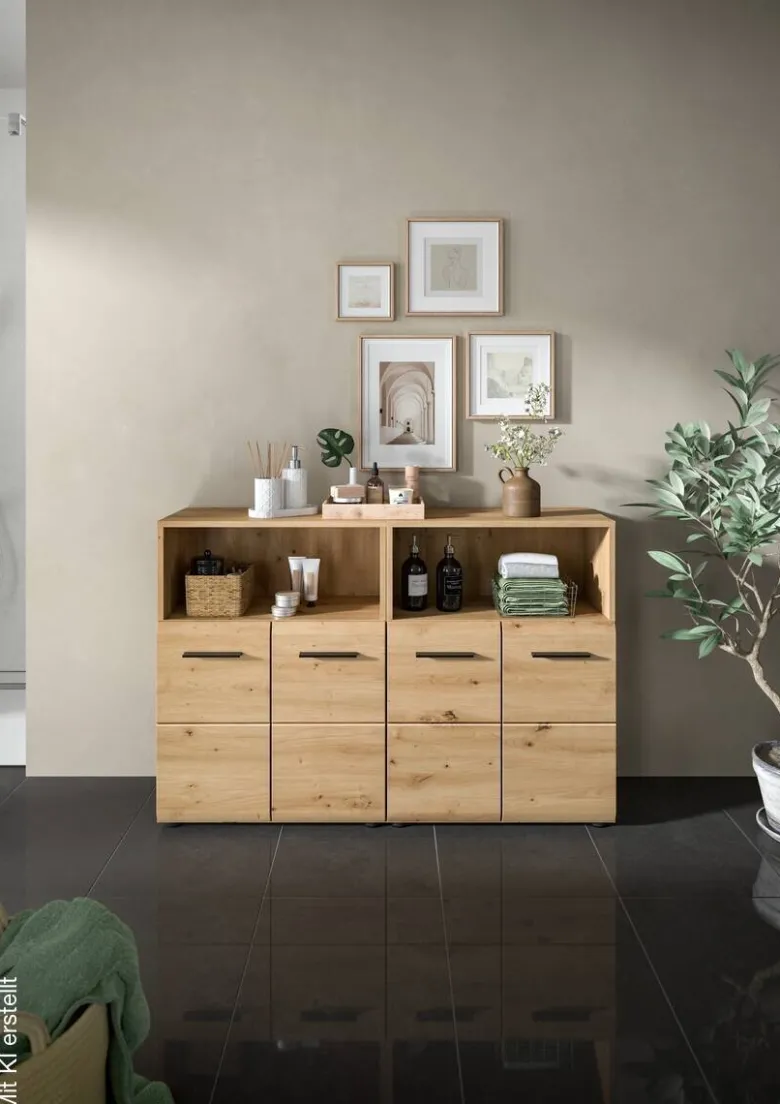 Badezimmer-Set Ice Artisan Oak Nachbildung B/H/T: ca. 120x80x30 cm