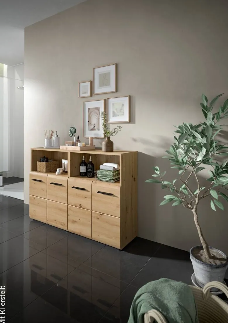 Badezimmer-Set Ice Artisan Oak Nachbildung B/H/T: ca. 120x80x30 cm