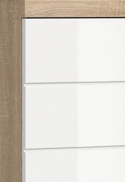 Badezimmer-Set Lambada Eiche Sonoma Nachbildung weiß Hochglanz B/H/T: ca. 60x191x34 cm