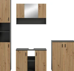 Badezimmer-Set Mone Basalt Nachbildung Artisan Oak Nachbildung B/H/T: ca. 200x192x30 cm