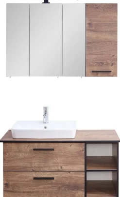 Badezimmer-Set Quickset 374 Eiche Ribeck Nachbildung B/H/T: ca. 105x200x44,5 cm