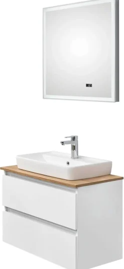 Badezimmer-Set Quickset 360 weiß glanz B/H/T: ca. 78x200x50 cm