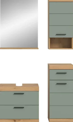 Badezimmer-Set Scout Eiche Artisan Nachbildung salbei Nachbildung B/H/T: ca. 112x191x37 cm