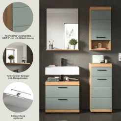 Badezimmer-Set Scout Eiche Artisan Nachbildung salbei Nachbildung B/H/T: ca. 112x191x37 cm