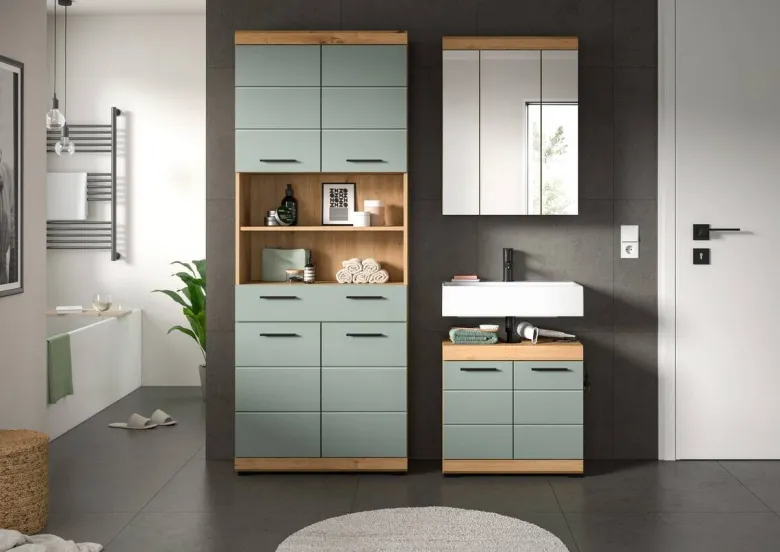 Badezimmer-Set Scout Eiche Artisan Nachbildung salbei Nachbildung B/H/T: ca. 149x34x191 cm