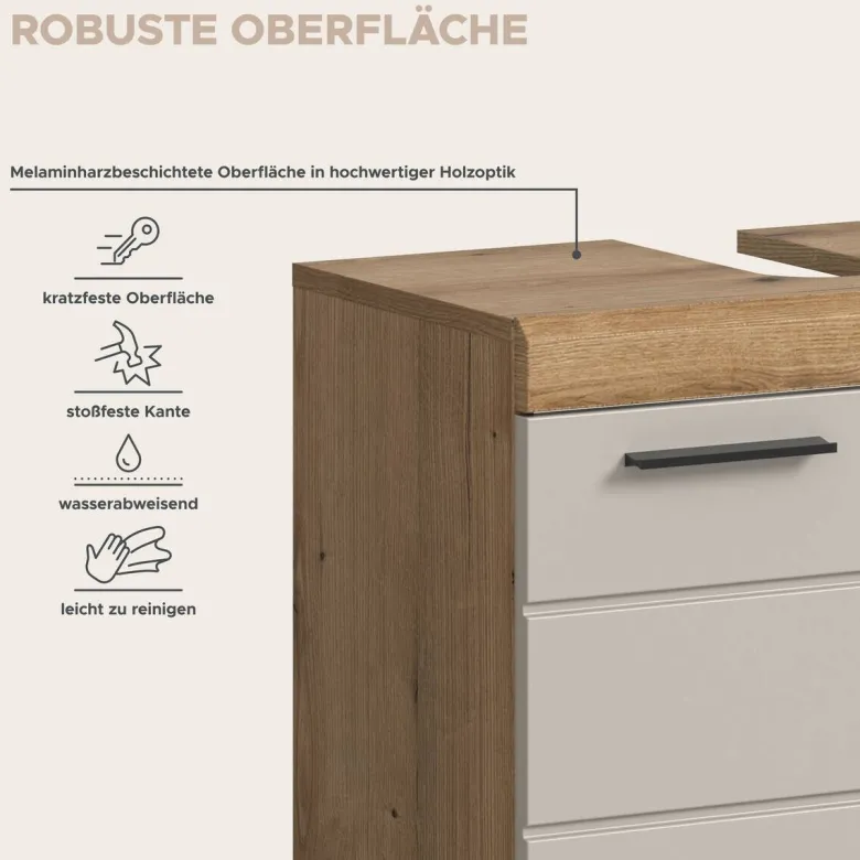 Badezimmer-Set Scout Evoke Oak Nachbildung Kaschmirgrau Nachbildung B/H/T: ca. 190x191x34 cm