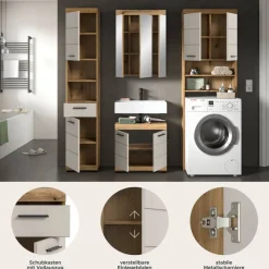 Badezimmer-Set Scout Evoke Oak Nachbildung Kaschmirgrau Nachbildung B/H/T: ca. 190x191x34 cm