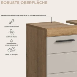 Badezimmer-Set Scout Evoke Oak Nachbildung Kaschmirgrau Nachbildung B/H/T: ca. 201x191x34 cm