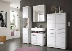 Badezimmer-Set Scout weiß weiß Hochglanz B/H/T: ca. 186x191x34 cm