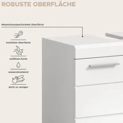 Badezimmer-Set Scout weiß weiß Hochglanz B/H/T: ca. 186x191x34 cm
