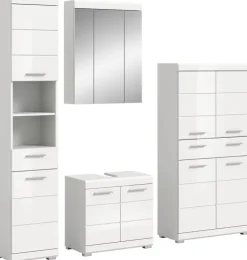 Badezimmer-Set Scout weiß weiß Hochglanz B/H/T: ca. 186x191x34 cm