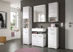 Badezimmer-Set Scout weiß weiß Hochglanz B/H/T: ca. 164x191x34 cm