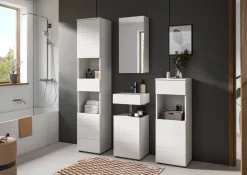 Badezimmer-Set VIRA weiß weiß Hochglanz B/H/T: ca. 91x190x34 cm