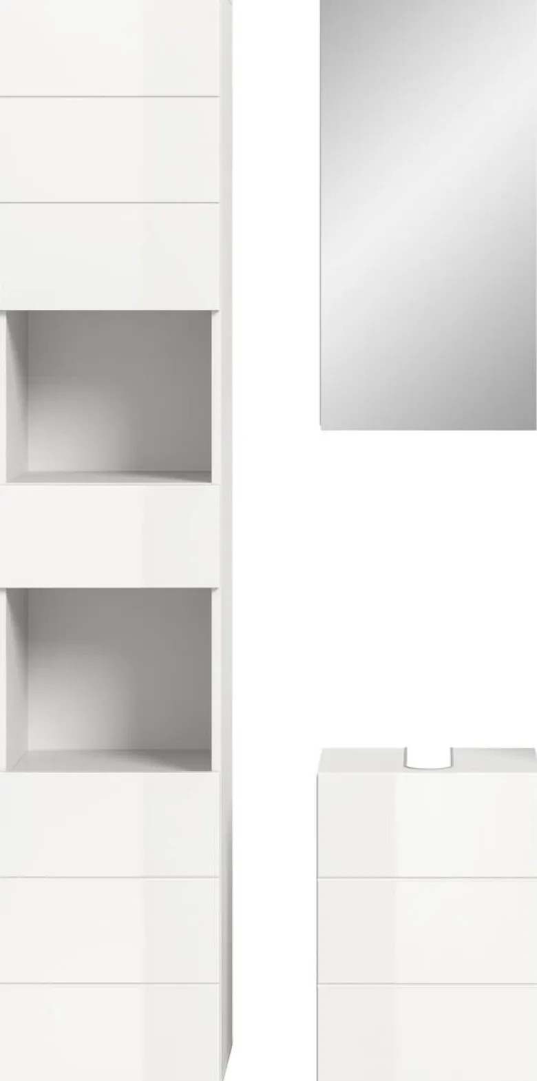 Badezimmer-Set VIRA weiß weiß Hochglanz B/H/T: ca. 91x190x34 cm