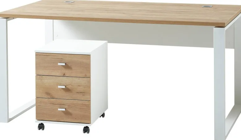 Badezimmer-Set 8019-513 weiß Eiche Navarra Nachbildung B/H/T: ca. 158x75x79 cm