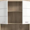 Badhängeschrank Lambada Eiche Sonoma Nachbildung weiß Hochglanz B/H/T: ca. 74x79x24 cm