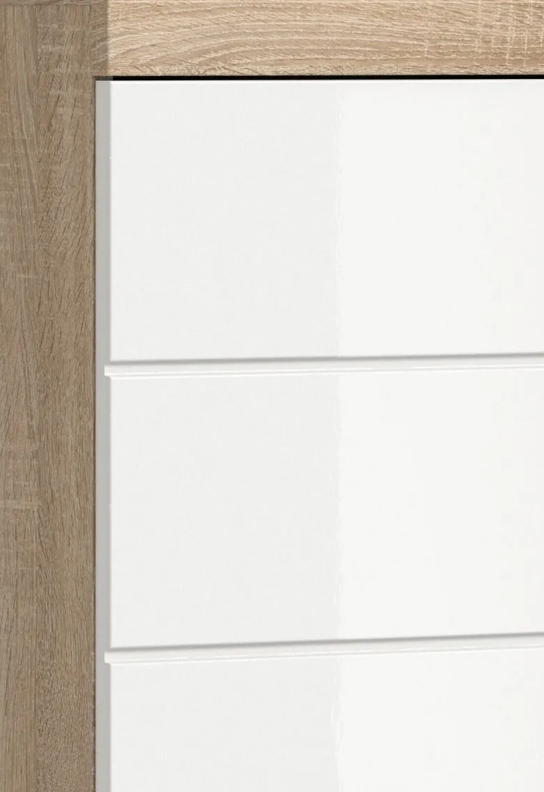 Badhängeschrank Lambada Eiche Sonoma Nachbildung weiß Hochglanz B/H/T: ca. 74x79x24 cm