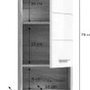 Badhängeschrank LAMBADA Eiche Sonoma hell Nachbildung weiß Hochglanz B/H/T: ca. 37x79x24 cm
