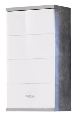Badhängeschrank Pool Beton Optik weiß Hochglanz B/H/T: ca. 38x71x23 cm
