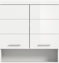 Badhängeschrank Scout weiß weiß Hochglanz B/H/T: ca. 74x79x24 cm