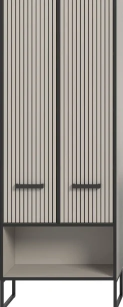 Badhochschrank BAGNO schwarz Kaschmirgrau Nachbildung B/H/T: ca. 59x159x32 cm